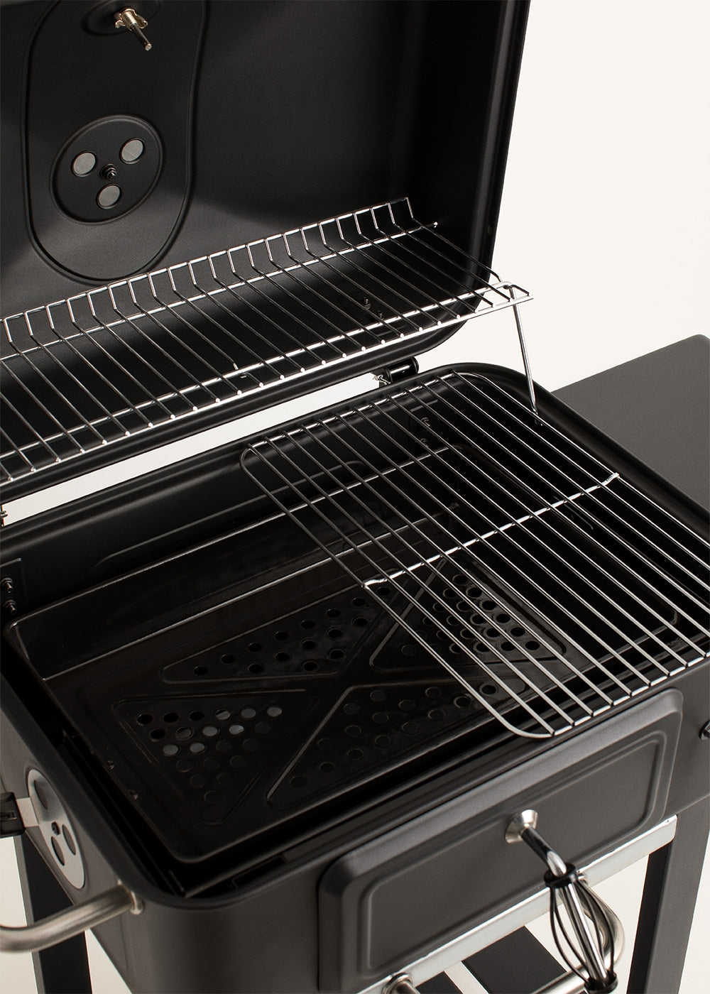 Bbq Smokey Pro - Barbecue Fumoir Au Charbon Avec Grille Réglable Et Table D'Appoint