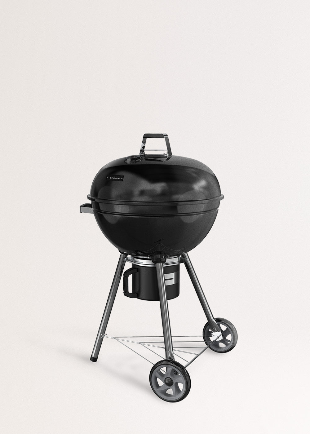 Bbq Smokey Kettle - Barbecue Fumoir Au Charbon Avec Collecteur De Braises - Noir
