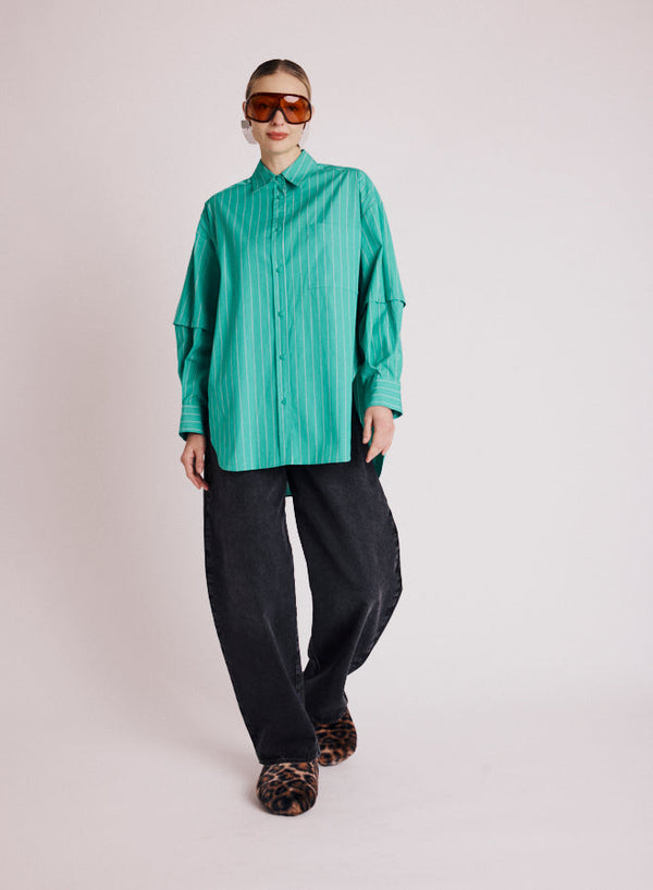 Chemise Rayee - Green