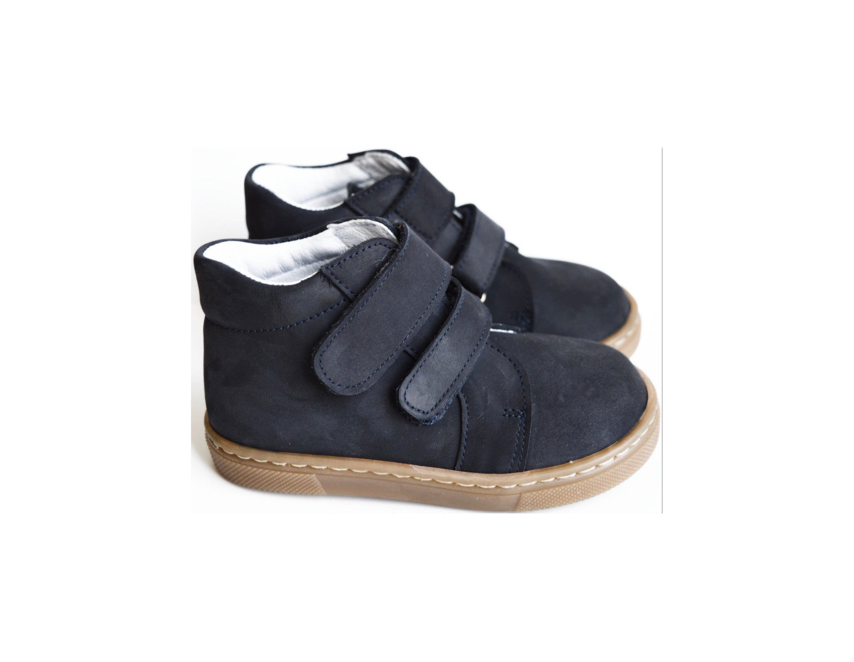Chaussures Garçon Souples Scratch Achille - Nubuck Bleu Marine - Garçon