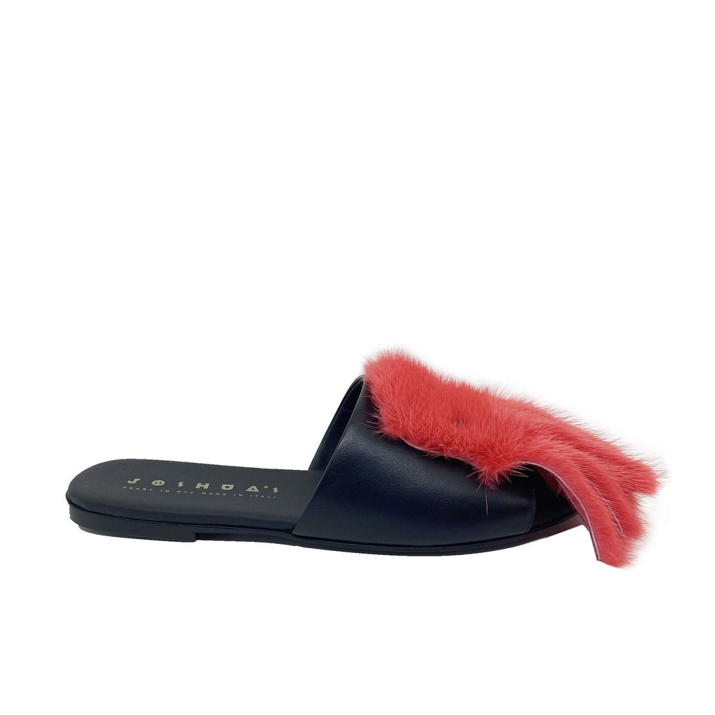 Joshua Sanders Mink Octopus Slide Sandals - Black - Femme