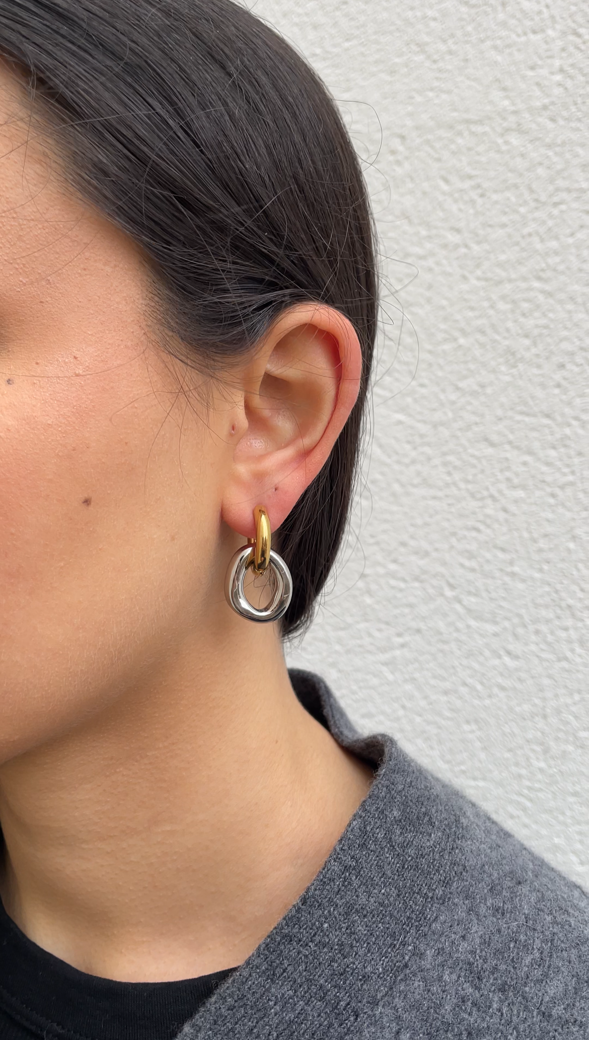Boucles D'Oreilles Oval X Hoops