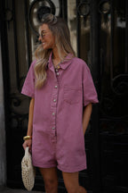 Combishort En Jean Suzon - Vieux Rose