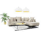 Canapé Tissu Angle Droit Beige Fiorenzo - 4 Places - Beige