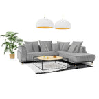 Canapé Tissu Angle Droit Gris Clair Fiorenzo - 4 Places - Gris Clair