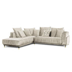 Canapé Tissu Angle Gauche Beige Fiorenzo - 4 Places - Beige