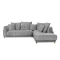 Canapé Tissu Angle Droit Gris Clair Fiorenzo - 4 Places - Gris Clair