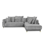 Canapé Tissu Angle Droit Gris Clair Fiorenzo - 4 Places - Gris Clair
