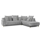 Canapé Tissu Angle Droit Gris Clair Fiorenzo - 4 Places - Gris Clair