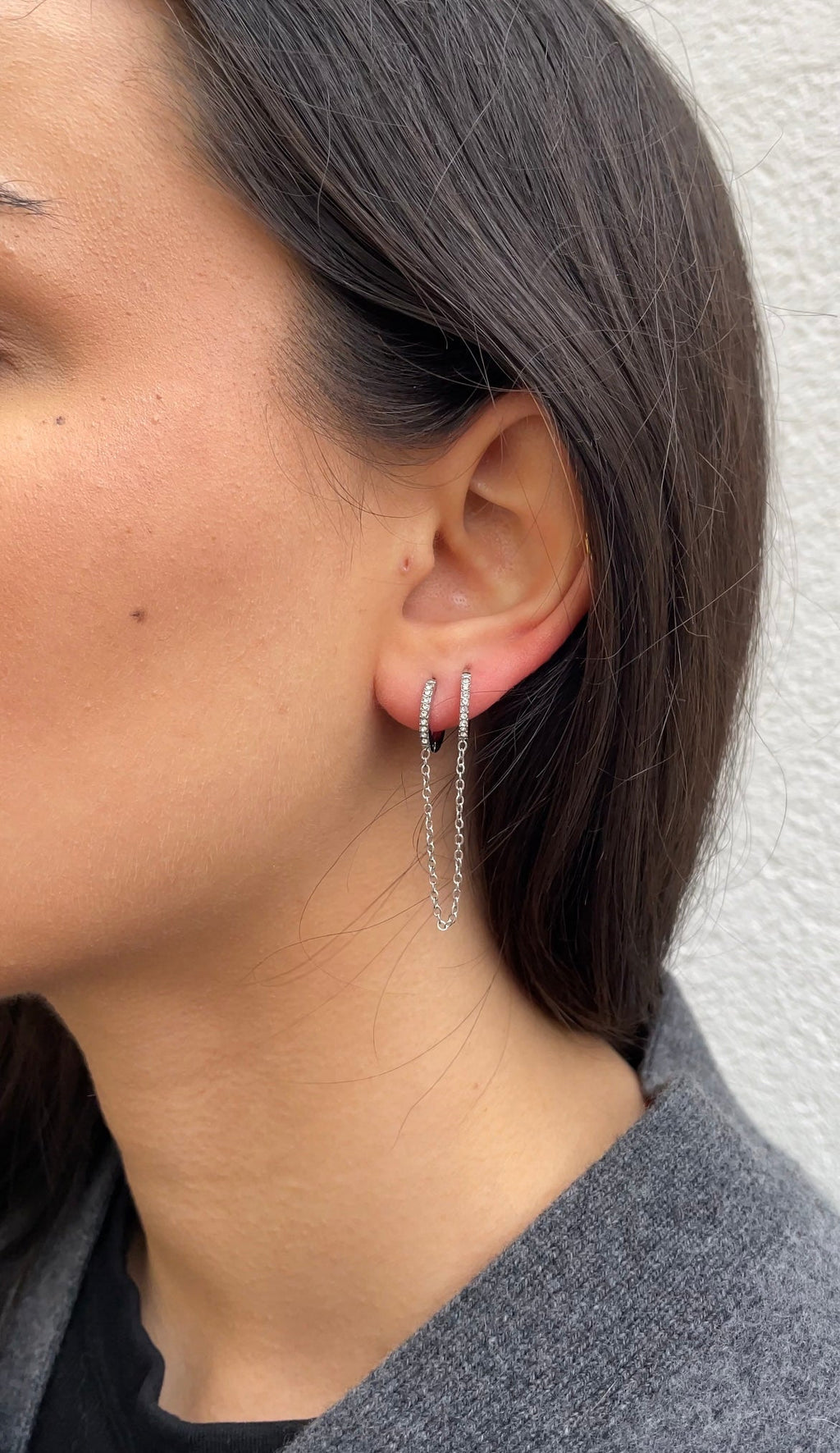 Boucles D'Oreilles Mono Strass Earring