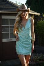 Jupe À Sequins Saya - Bleue