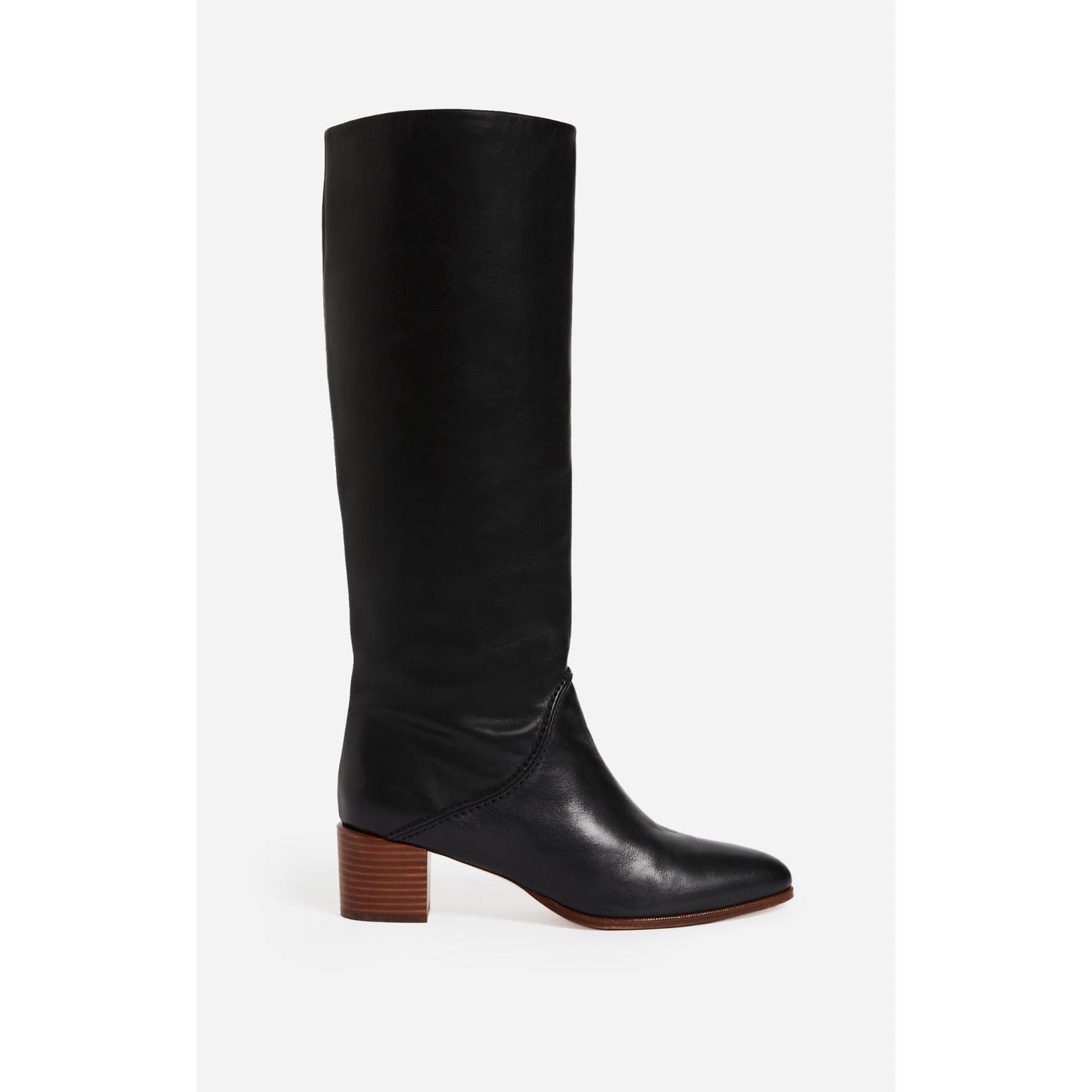 Vanessa Bruno - Bottes Hautes Cuir Lisse - Noir