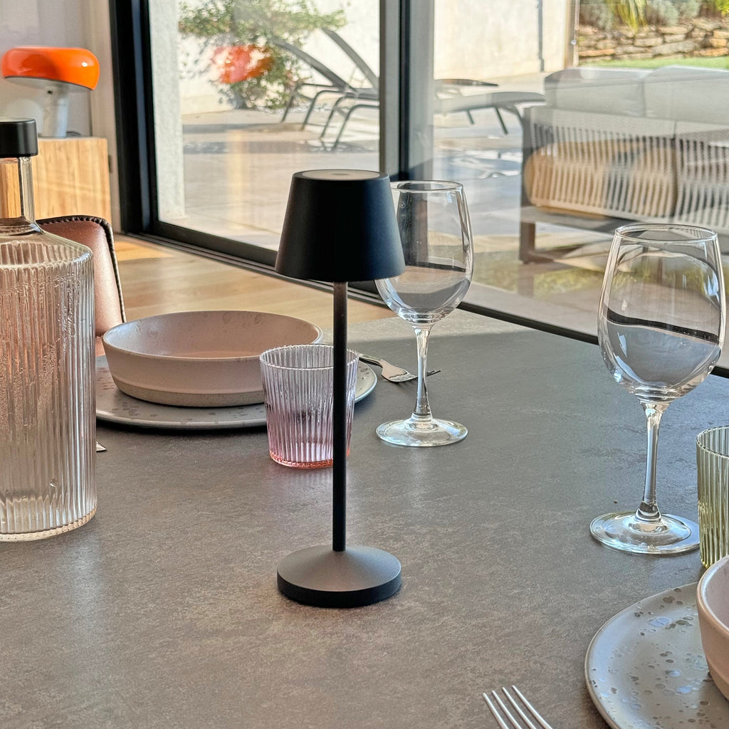 Emily - Lampe De Table Sans Fil - Acier - Noir