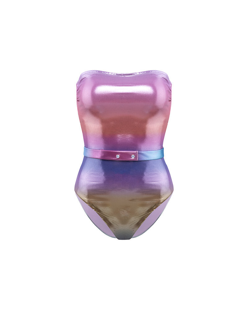 Maillot De Bain Une Pièce L'Estival Sunset Kaki/Rose