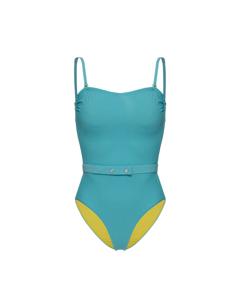 Maillot 1 Pièce Intemporel 24-25 Bleu Givré