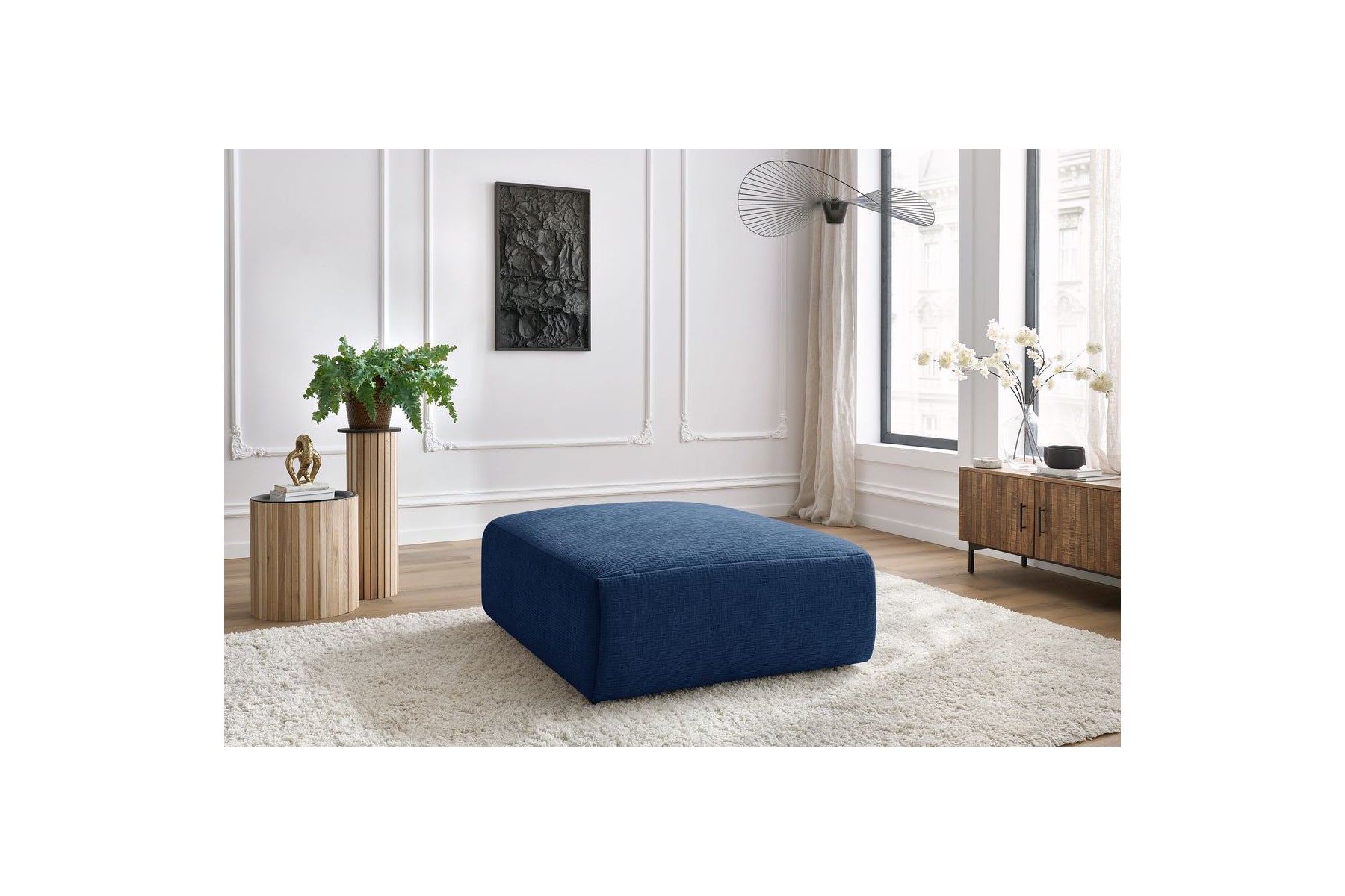 Jeanne - Grand Pouf - Tissu Texturé