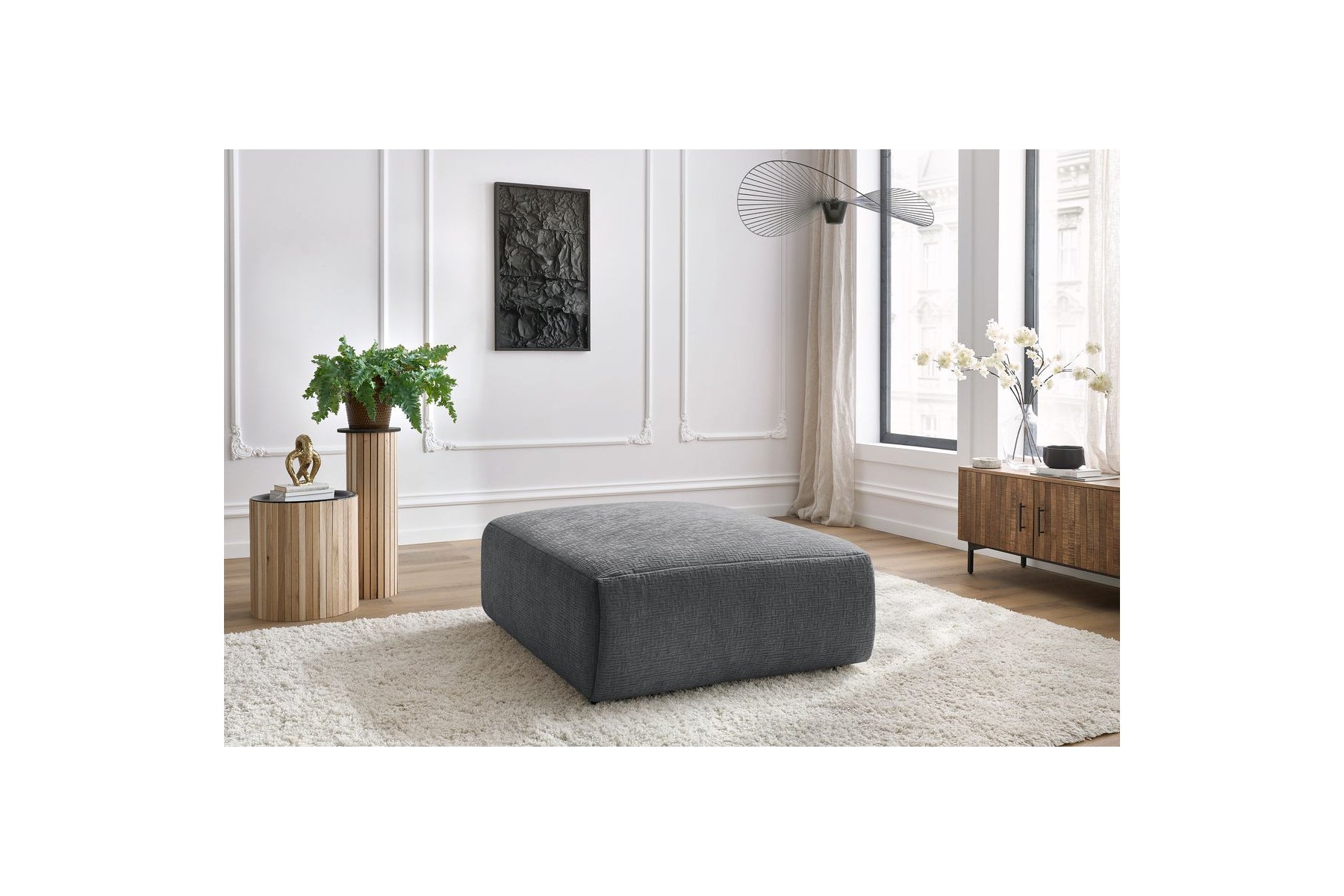 Jeanne - Grand Pouf - Tissu Texturé