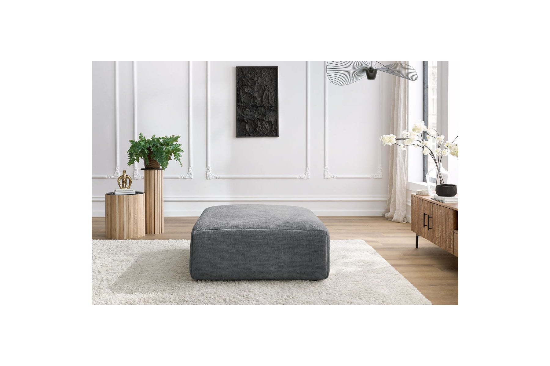 Jeanne - Grand Pouf - Tissu Texturé