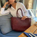 Sac À Main Grand Delhi - Bordeaux