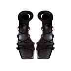 Ophilia Black Flat Lace-Up Sandal