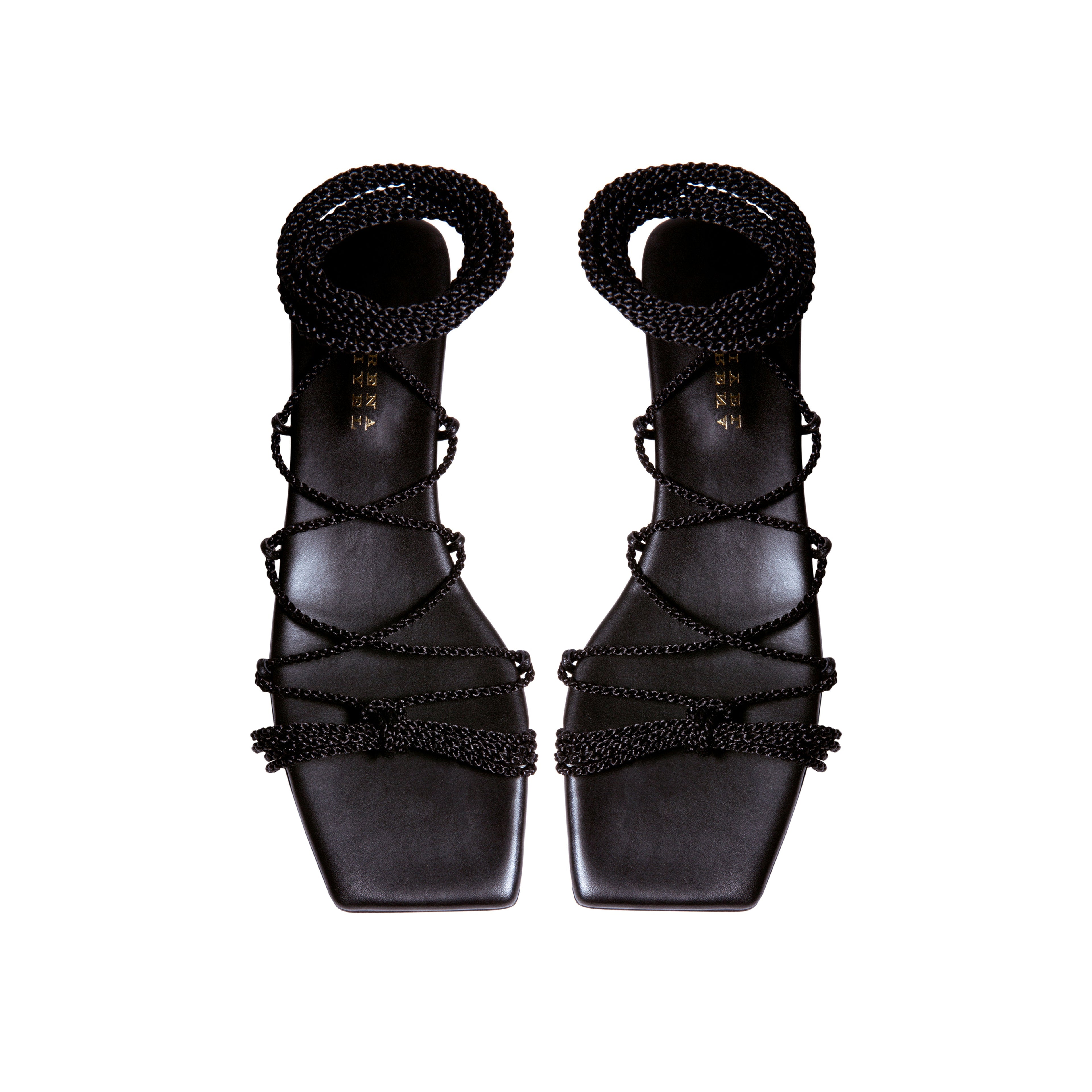 Ophilia Black Flat Lace-Up Sandal