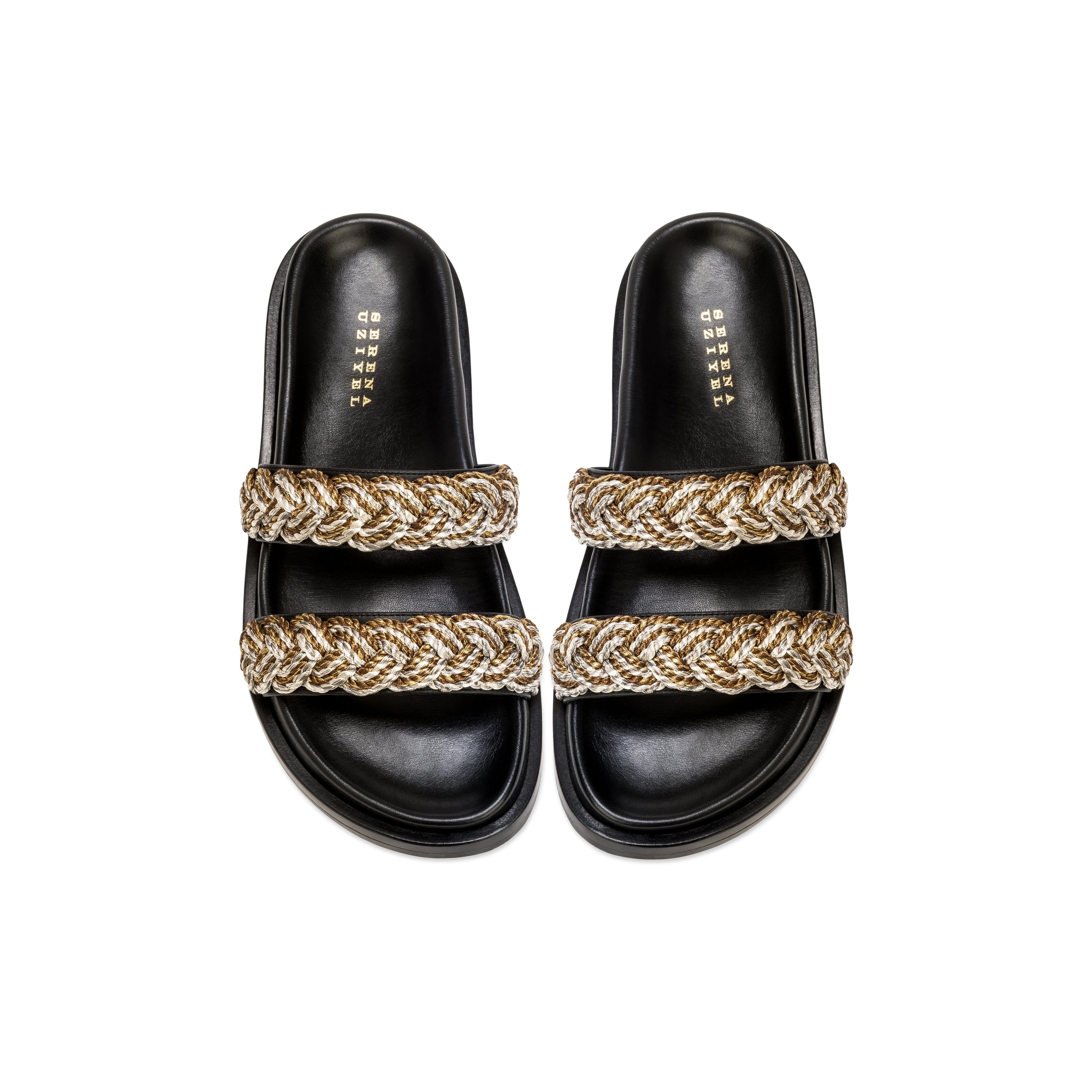 Ronda Black Comfort Two Straps Slides