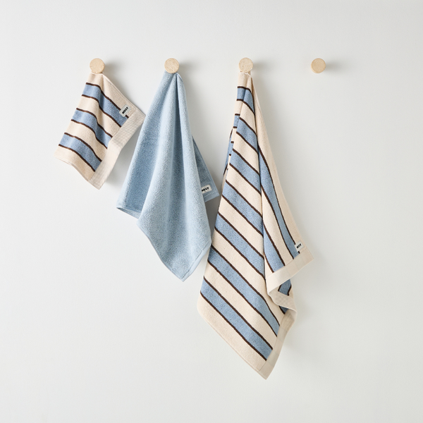 Serviette De Bain - Rayures Bleues