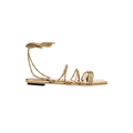 Ophilia Gold Flat Lace-Up Sandal