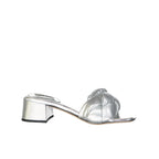 Miu Miu Leather Sandals - Silver - Femme