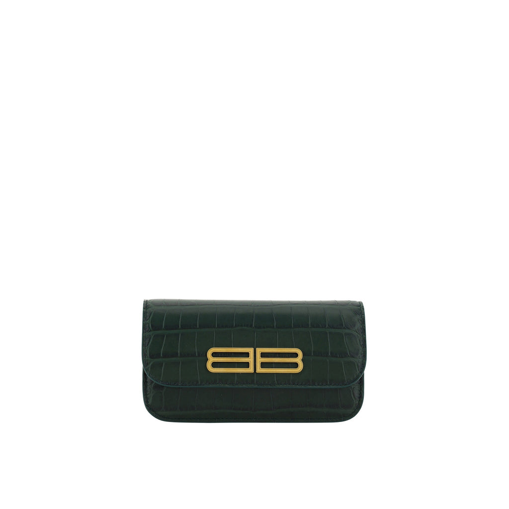 Balenciaga Gossip Chain Clutch Bag - Green - Femme
