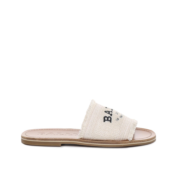 Bally Logo Flat Sandals - Cream - Femme