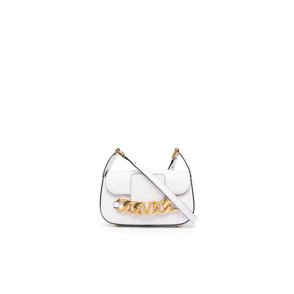 Valentino Garavani Vlogo Chain Leather Bag - White - Femme