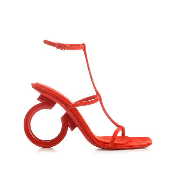 Salvatore Ferragamo Elina Leather Sandals - Red - Femme
