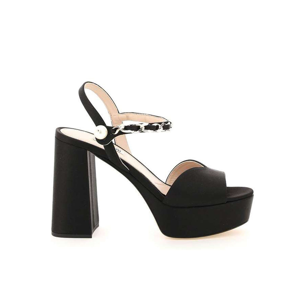 Miu Miu Platform Sandals - Black - Femme