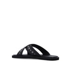 Jimmy Choo Palmo Leather Sandals - Black - Homme