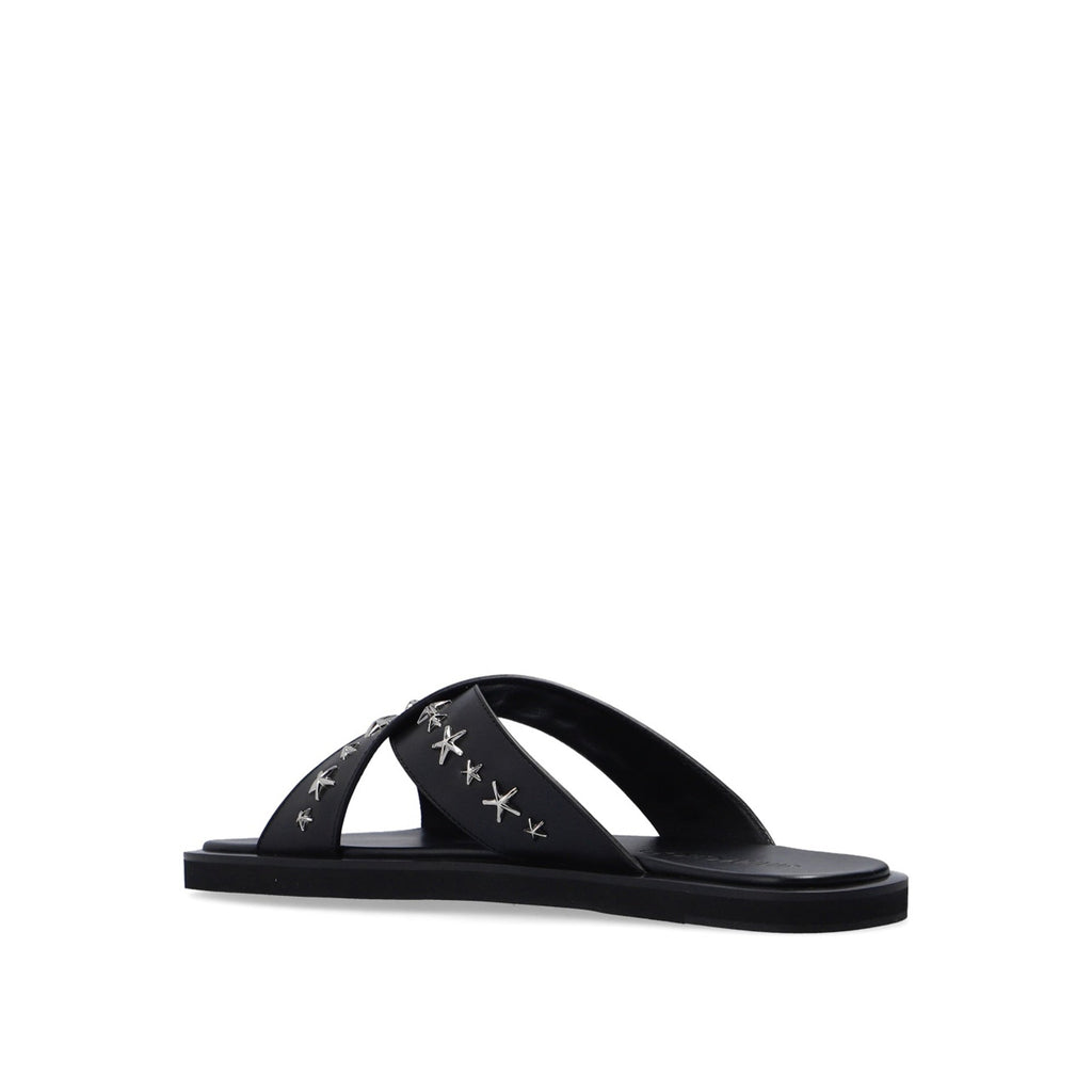 Jimmy Choo Palmo Leather Sandals - Black - Homme