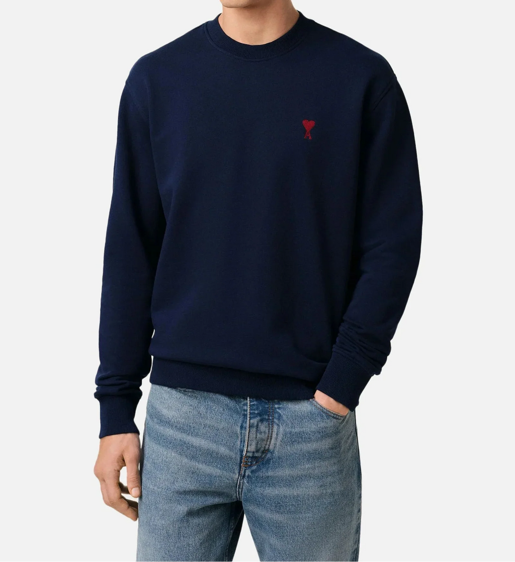 Ami Paris - Sweatshirt Ami De Coeur – Bleu Marine Rouge