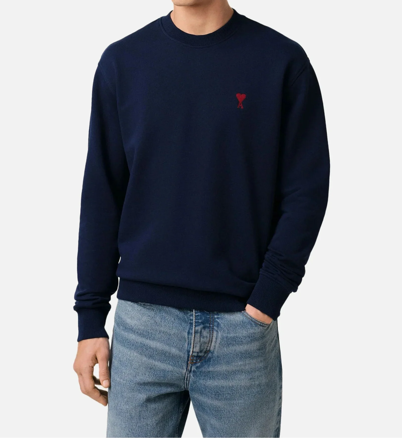 Ami Paris - Sweatshirt Ami De Coeur – Bleu Marine Rouge