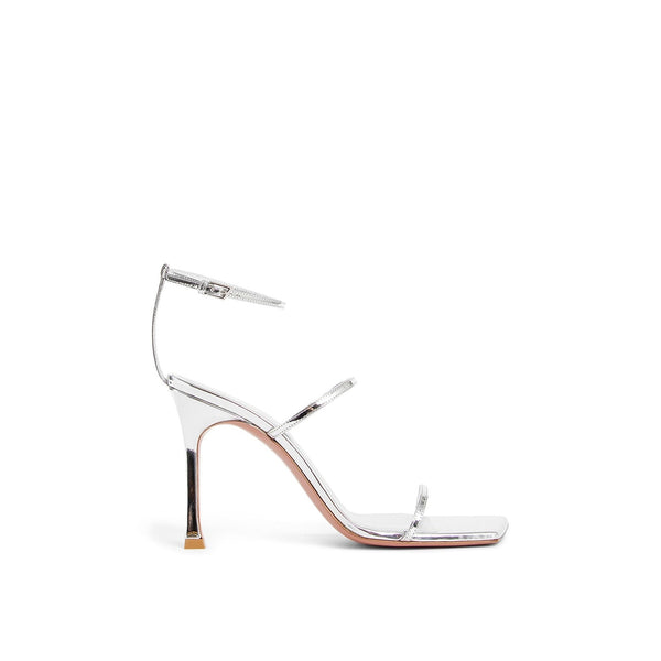 Sandales - Amina Muaddi Maya Leather - Silver