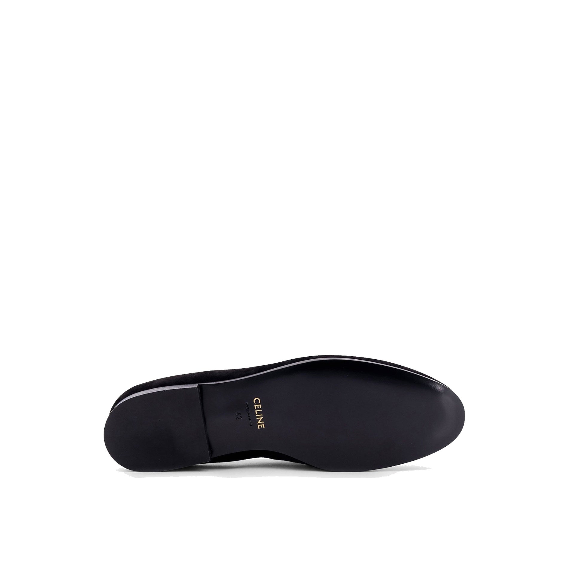 Mocassins Celine Velvet With Embroidered Triomphe Logo - Black - Homme