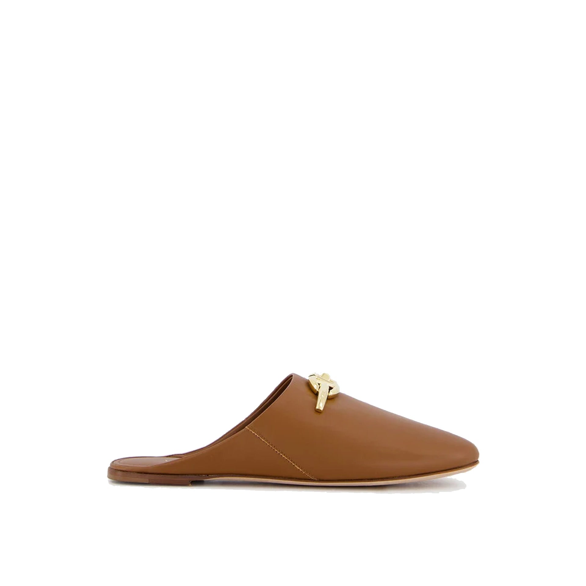 Mules Valentino Garavani Vlogo Signature Leather - Brown - Femme