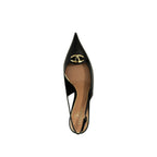 Escarpins Valentino Garavani Leather Slingback - Black - Femme