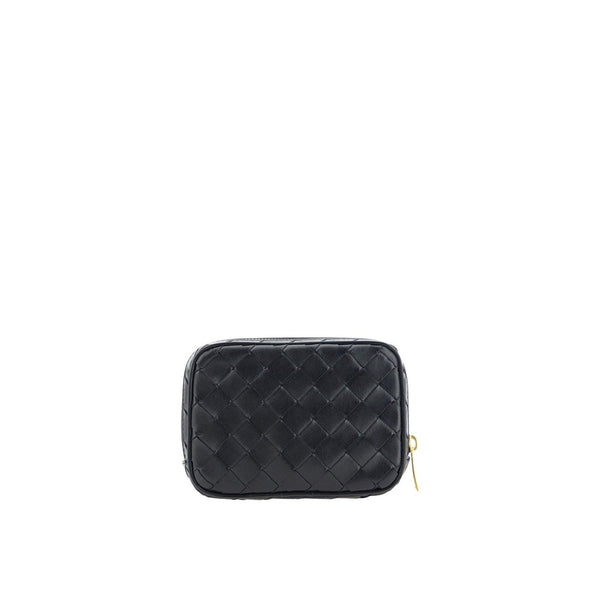 Bottega Veneta Intreccio Leather Beauty Case - Black - Femme