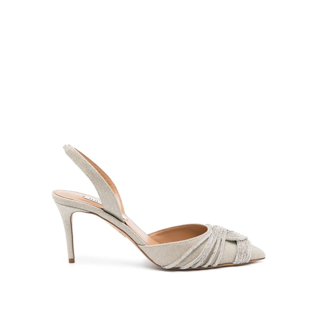 Escarpins - Aquazzura Gatsby 85Mm Crystal-Embellished - Silver