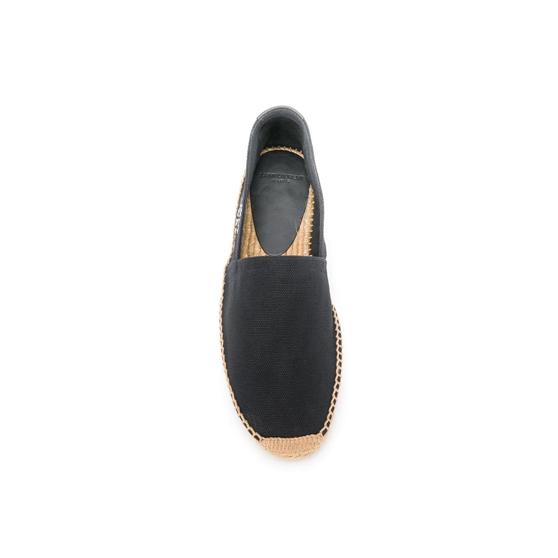 Espadrilles Saint Laurent Canvas Logo - Black - Homme