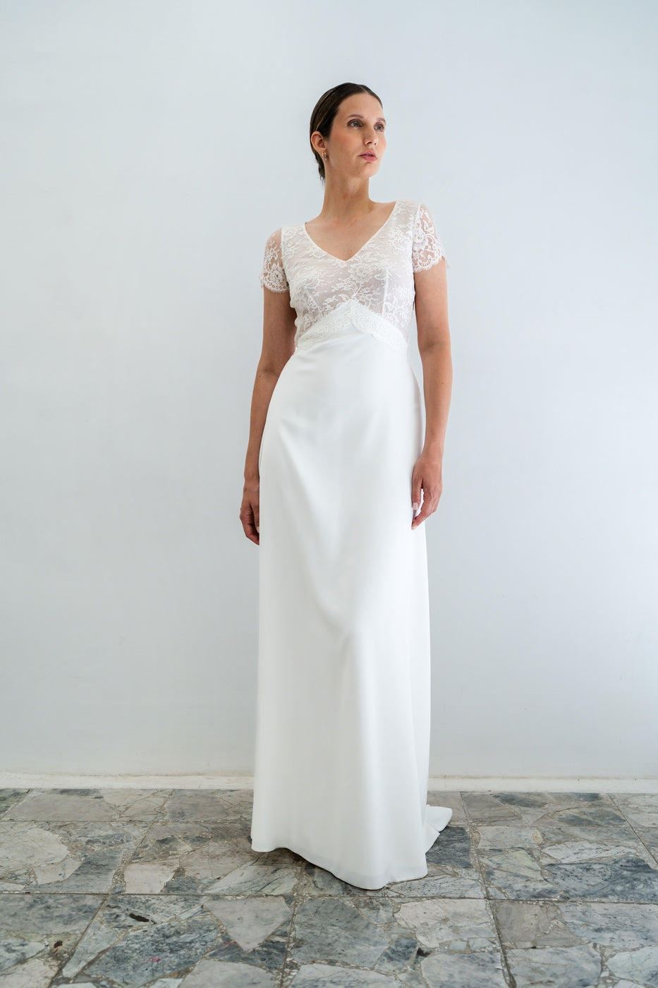 Robe De Mariée Opéra Sans Mousseline - Blanc Soie