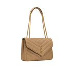 Saint Laurent - Sac Bandoulière Loulou Large - Femme - Beige
