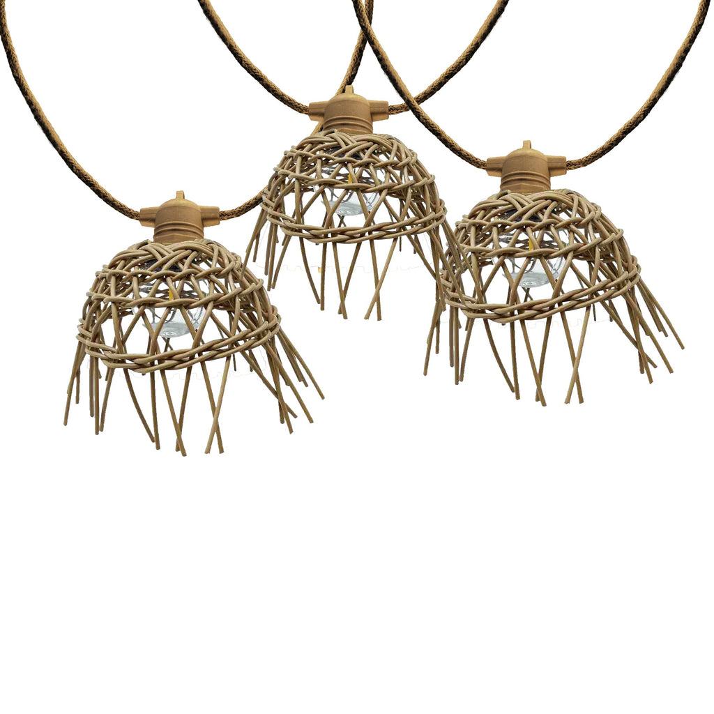 Hawaii - Guirlande Solaire Hybride - Corde - Marron