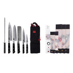 Collection Hashi Damas - Set Complet Nomade 7 pièces : 5 couteaux + 2 Accessoires