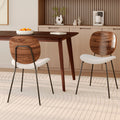 2 chaises bois marron beige pieds noirs
